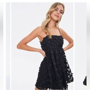 Forever 21 Polka Dot-Embellished Sheer Mini Dress adjustable cami straps size 3x